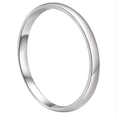 CROWNAL 1mm Thin White Tungsten Wedding Band Ring Men Women Matching Plain Dome Polished Comfort Fit Size 3 To 10 (1mm,4.5)