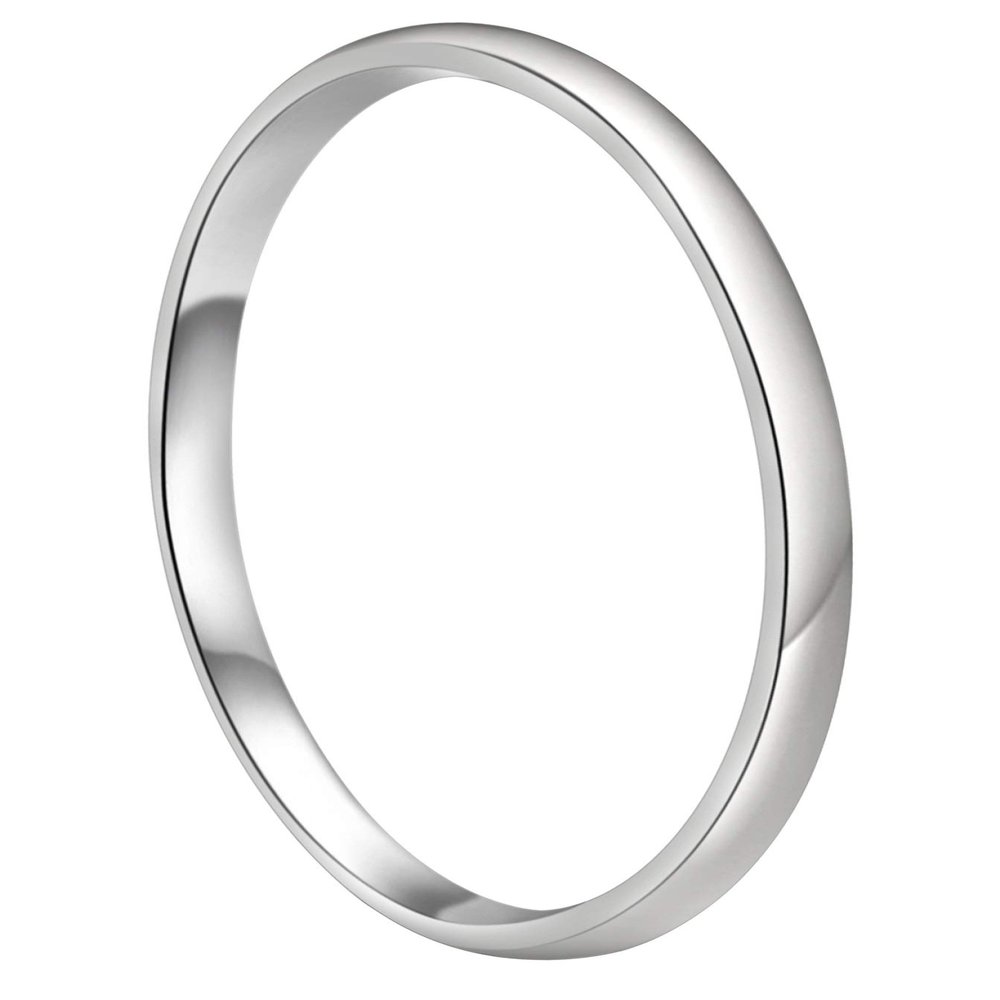 CROWNAL 1mm Thin White Tungsten Wedding Band Ring Men Women Matching Plain Dome Polished Comfort Fit Size 3 To 10 (1mm,4.5)