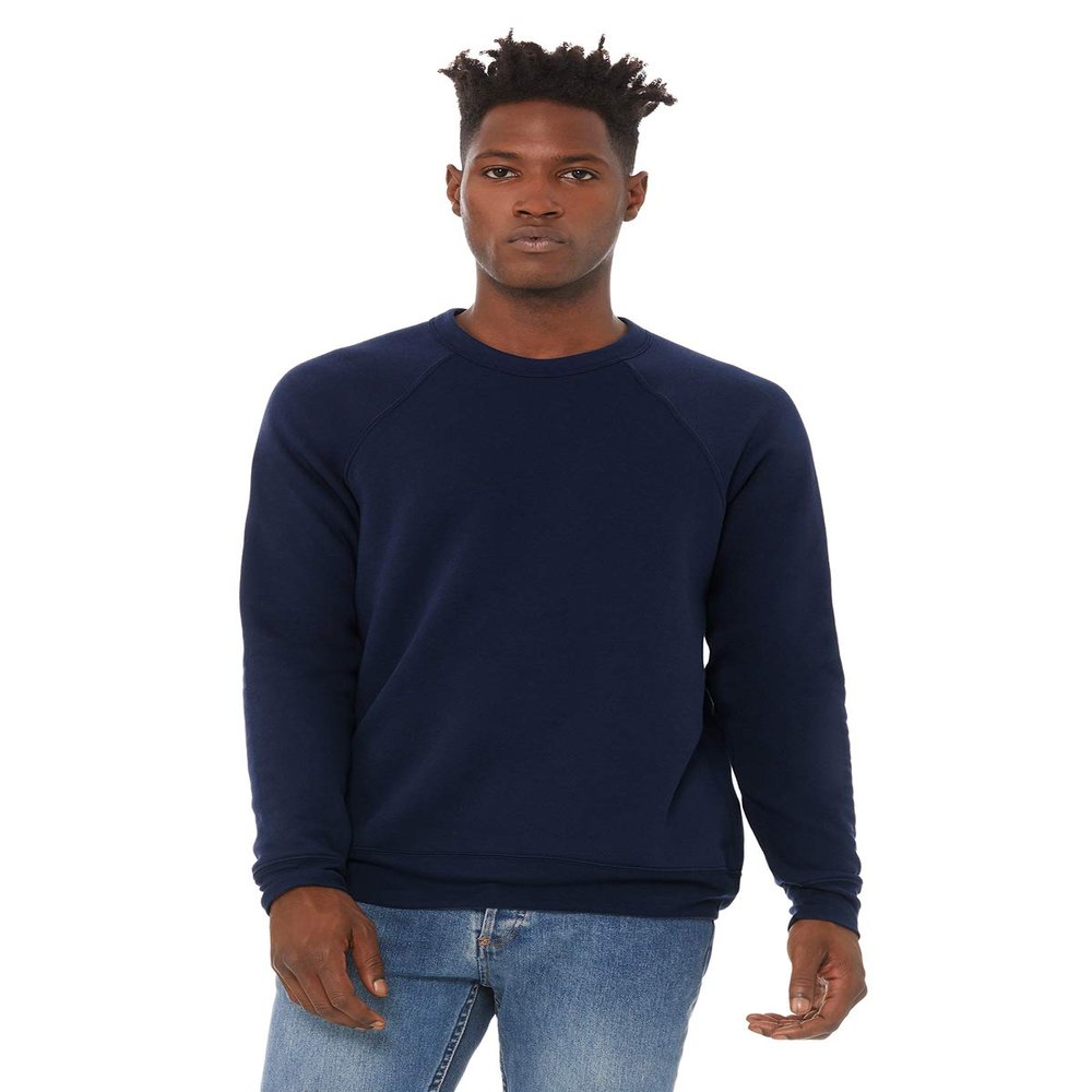 Bella + Canvas Unisex Sponge Fleece Crewneck Sweatshirt XS NAVY