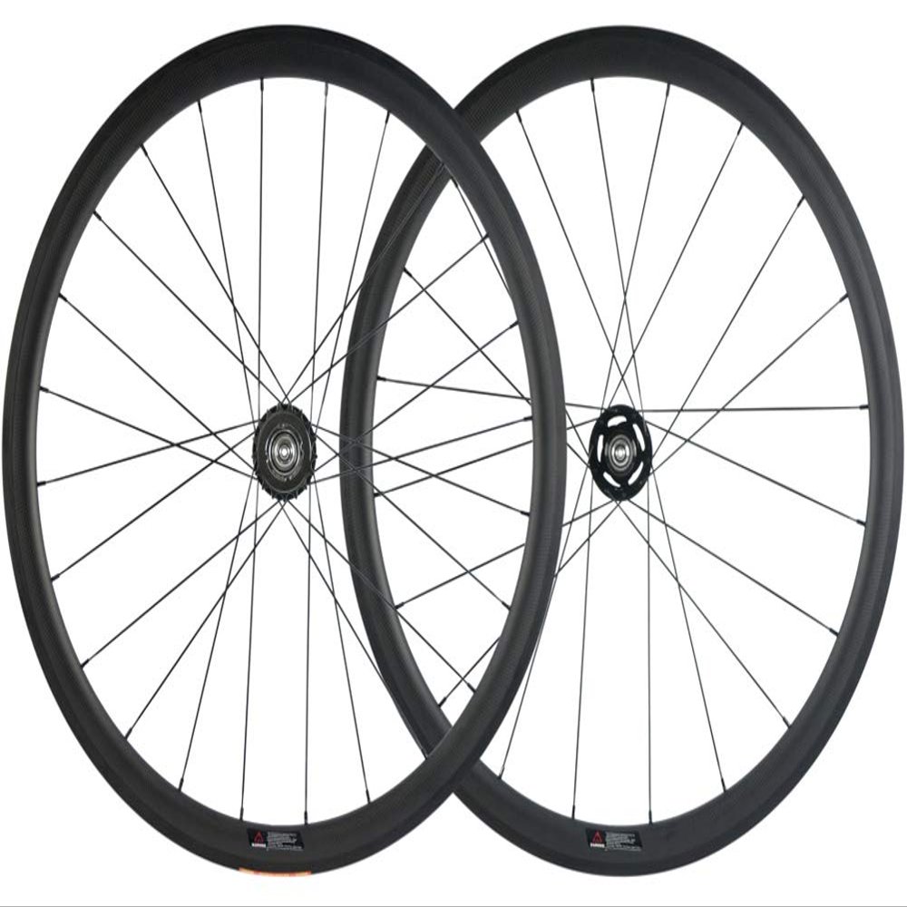 SunRise Bike 38/25mm Carbon Fixed Gear Bike Wheelset 700C Clincher Single Speed Wheel
