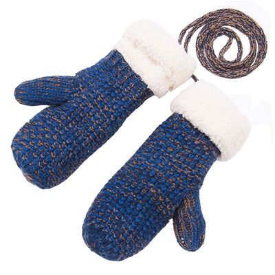 Child Gloves, Autumn and Winter Outdoor Knitting Keep Warm Boys and Girls (1-10 Years Old) Mittens2 Sizes, 4 Colors (Color : Blue-208.5CM)
