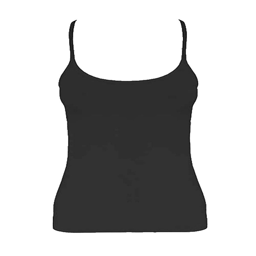 MA ONLINE Girls Neon Color Microfiber Lycra Vest Top Women Sleeveless Gym Wear Lycra Shirt Black 11-12 Years