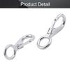 MroMax Fixed Eye Hook,304 Stainless Steel 0 Carabiner Lock Boat Clip Hook 83mm Length Silver Tone 1pcs view 3