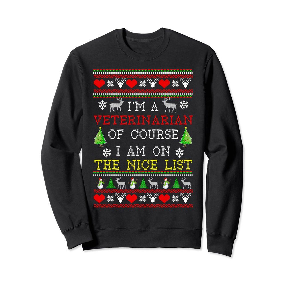 Ugly Christmas Sweater Gift For Veterinarian Shirt