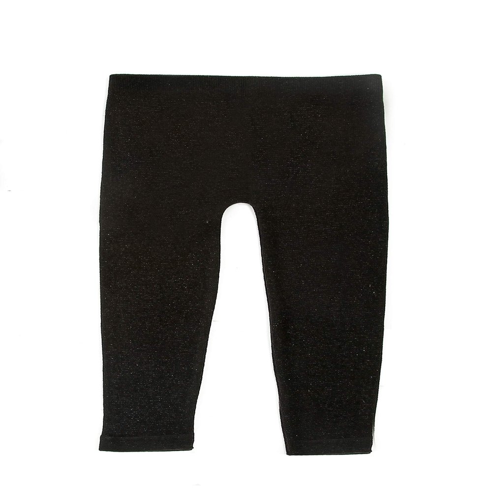 Silky Toes Baby Leggings, Toddler Seamless Soft Cotton Knit Pants for Girls and Boys (18-24 Months, Black/Silver Shimmer)