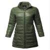Made by Emma Casual Solid Comfortable Light Weight Long Quilted Padding Jacket Olive S view 1