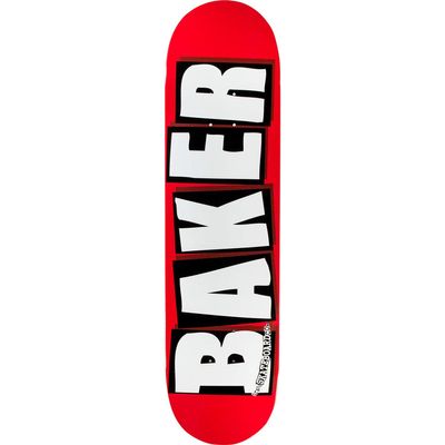 Baker Brand Logo Mini Skateboard -7.3 Red/White Deck ONLY- (Bundled with Free 1'' Hardware Set)