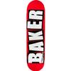 Baker Brand Logo Mini Skateboard -7.3 Red/White Deck ONLY- (Bundled with Free 1'' Hardware Set) view 1
