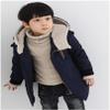 EISHOW Clearance Kids Boys Warm Thick Jackets Hooded Cotton Fleece Parka Coat Children Winter Zipper Outerwear (Navy, 7-8 years) view 2