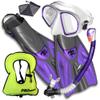 Adult Snorkel Vest Fins Mask Snorkel Set, Purple, SM view 1