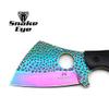 Snake Eye Tactical Heavy Duty Fixed Blade Cleaver Razor Style Hunting Knife w/Nylon Sheath (Rainbow) view 3
