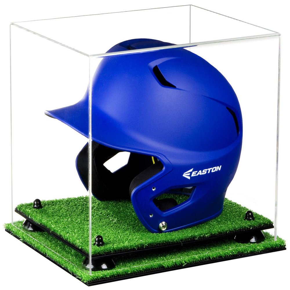 Acrylic Display Case for Baseball Batting Helmet Premium Baseball Display Case with Wall Mount and Polished Edges Durable Display Cases for Collectibles.Dim:12.25 L x 10 D x 10.5 H (A012-BR)