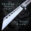 TACTICAL GEARZ Titanium Pocket Folding Knife for EDC, Solid Tc4 Titanium Handle, D2 Steel Tanto Blade (Onyx Midnight) view 3