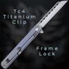 TACTICAL GEARZ Titanium Pocket Folding Knife for EDC, Solid Tc4 Titanium Handle, D2 Steel Tanto Blade (Onyx Midnight) view 4