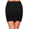 Fashionazzle Women's Casual Rayon Stretchy Bodycon Pencil Mini Skirt (Medium, KS01-Black) view 2