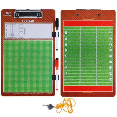 Coaches Dry Erase Clipboard Double Sided Lineup Coach Whiteboard Bundled with Whistle and Dry Erase Markers Coaching Equipment Playbook Board Gear - Great Tools for Coaching Tactics (Football)