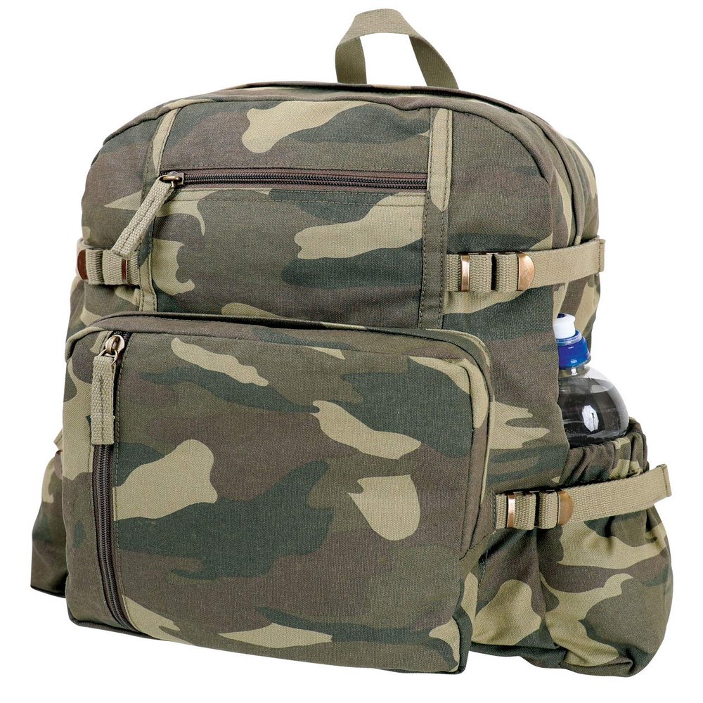 Rothco Jumbo Vintage Canvas Backpack (Woodland Camo)