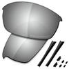 SAUCER Premium Replacement Lenses & Rubber Kits for Oakley Flak Jacket | Flak Jacket Low Bridge Fit Sunglasses High Definition - Chrome Metal Polarized view 1