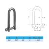 3/8" Boat Marine Stainless Steel Eye Screw Pin Chain Long D Shackle Sailing Rigging - Pack 5 view 3