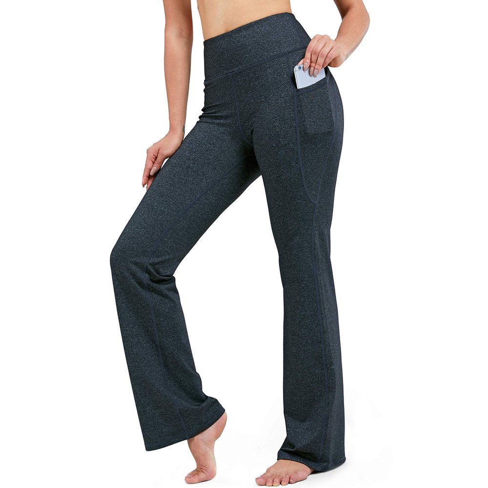 28"/30"/32"/34" Inseam Women's Bootcut Yoga Pants Long Bootleg High-Waisted Flare Pants with Pockets CharcoalFlare_32_Medium Charcoal