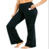 28"/30"/32"/34" Inseam Women's Bootcut Yoga Pants Long Bootleg High-Waisted Flare Pants with Pockets BlackFlare_28_Small Black view 1