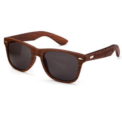 Awerise Personalized Walnut Wooden Sunglasses UV400 Black, Groomsmen Gift, Bestman Gift