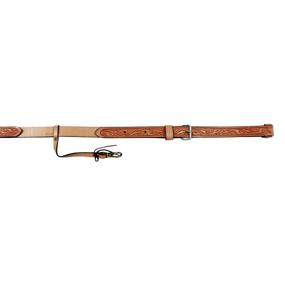 Circle Y 1 1/2" Floral Flank Cinch | Durable Single-Ply Leather Smooth Soft Western Horse Cinch with Stainless Steel Hardware & Floral Pattern | Ranch Riding & Horse Training, Ultra Light