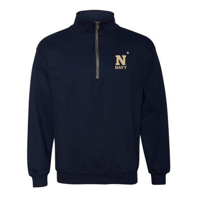 AQ07 - US Naval Academy Midshipmen Primary Logo LC (1/4) Quarter Zip - Medium - Navy