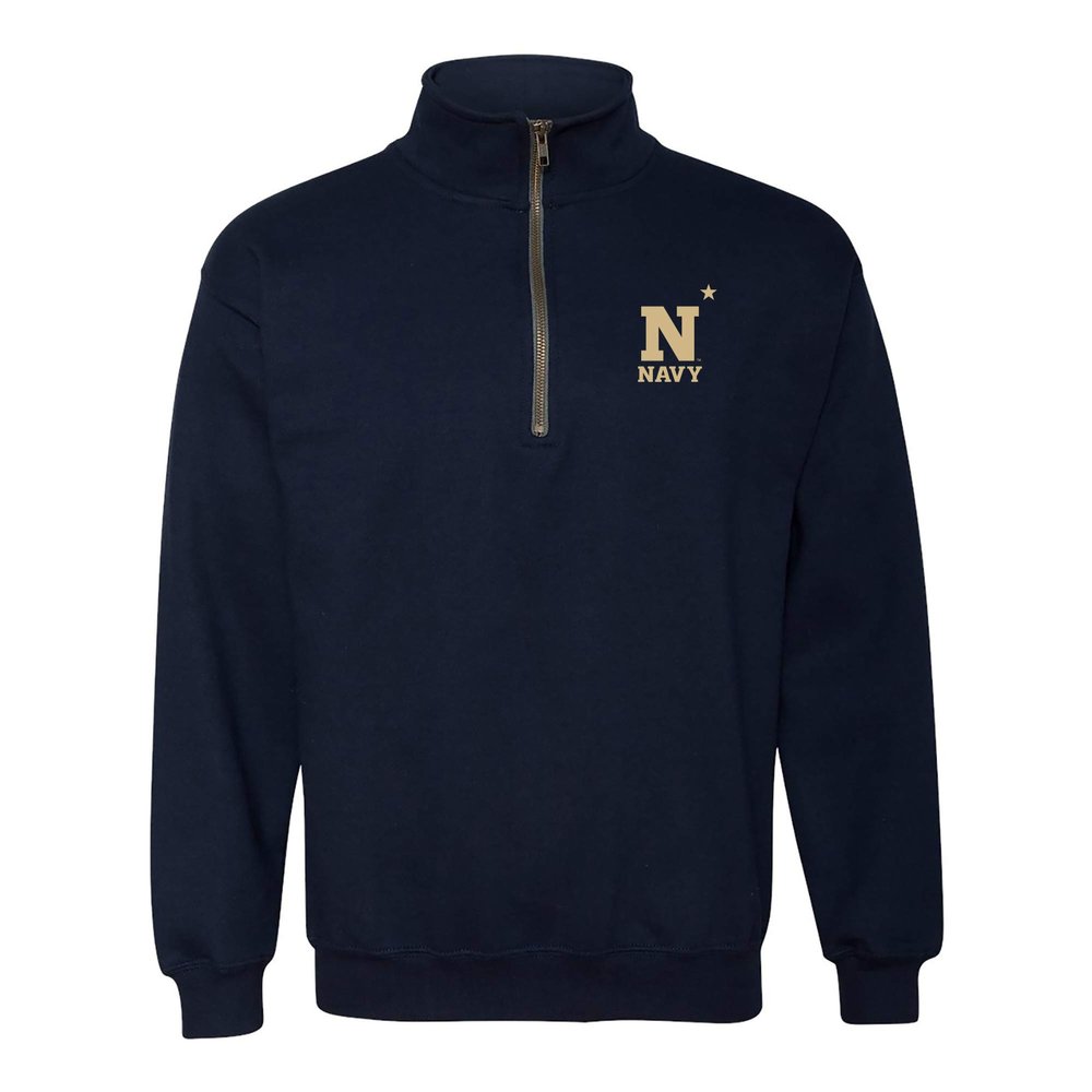 AQ07 - US Naval Academy Midshipmen Primary Logo LC (1/4) Quarter Zip - Medium - Navy