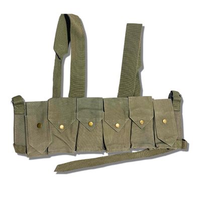 warreplica Rhodesian FAL / G3 / M14 Bush War Chest Rig with Grenade Pocket  OD Green Reproduction | Collector Gear, Historical Display, Reenactment and Tactical Costume Use