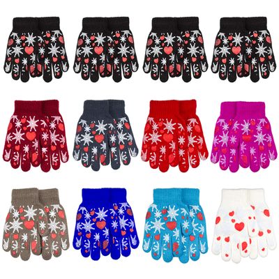Gelante Toddler/Children Winter Knitted Magic Gloves Wholesale Lot 12 Pairs 9911-(2-6)