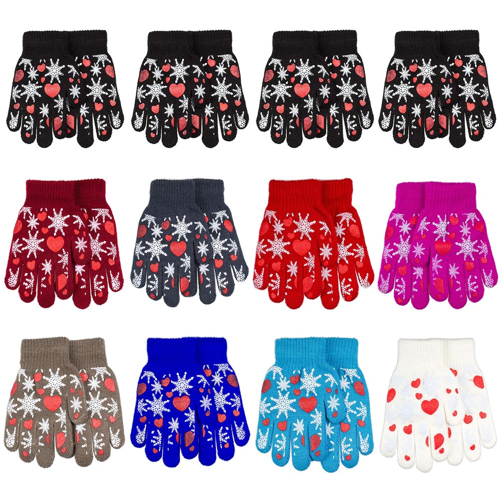 Gelante Toddler/Children Winter Knitted Magic Gloves Wholesale Lot 12 Pairs 9911-(2-6)
