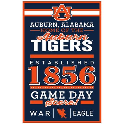 WinCraft NCAA Auburn Tigers SignWood Established Design, Team Color, 11x17