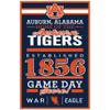 WinCraft NCAA Auburn Tigers SignWood Established Design, Team Color, 11x17 view 1