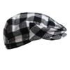 juDanzy Baby & Toddler Plaid Cabbie Hats (Newborn, Black & White Buffalo Plaid) view 1