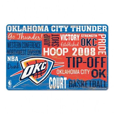 WinCraft NBA Oklahoma City Thunder SignWood Established Design, Team Color, 11x17