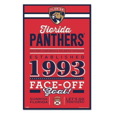 WinCraft NHL Florida Panthers SignWood Established Design, Team Color, 11x17