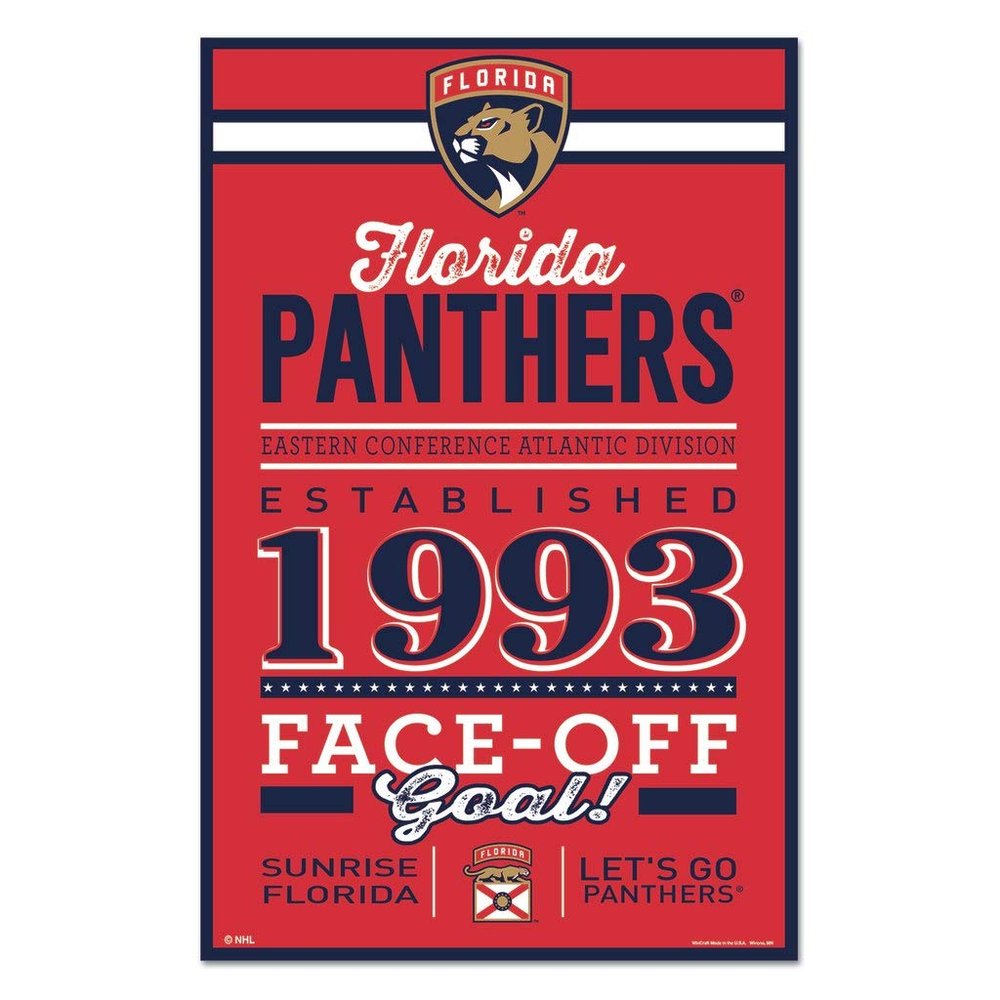 WinCraft NHL Florida Panthers SignWood Established Design, Team Color, 11x17