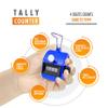 Hand Pitch Tally Counter Clicker 2 Pack Blue Handheld People Lap Counter Clickers with 2 Lanyard and 2 Carabiners Manual Mechanical 4 Digit Number Finger Ring Click for Umpire Baseball Golf Sports view 2