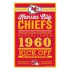 NFL Kansas City Chiefs SignWood Established Design, Team Color, 11x17 view 1