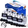 Hand Pitch Tally Counter Clicker1 and 4 Pack METAL Handheld People Lap Counter Clickers with 1 Lanyard and 1 Carabiner  Manual Mechanical Silver Steel 4 Digit Number Finger Ring Click (4 Pack) view 1