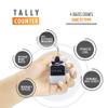Hand Pitch Tally Counter Clicker1 and 4 Pack METAL Handheld People Lap Counter Clickers with 1 Lanyard and 1 Carabiner  Manual Mechanical Silver Steel 4 Digit Number Finger Ring Click (4 Pack) view 2
