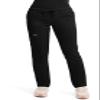 Cherokee Scrubs for Women Mid Rise Tapered Leg Drawstring Pant with 5 Pockets, Cargo Bottom with 2 Way Stretch Fabric - WW105P, L Petite, Black view 1