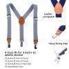 AWAYTR Kids Boys Adults Suspenders - 4 Sizes Sturdy Metal Clips Elastic Adjustable Suspender (27 inches (5 Years-9 Years),Dark gray) view 2