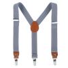AWAYTR Kids Boys Adults Suspenders - 4 Sizes Sturdy Metal Clips Elastic Adjustable Suspender (24 inches (3 Years-6 Years),Dark gray) view 1