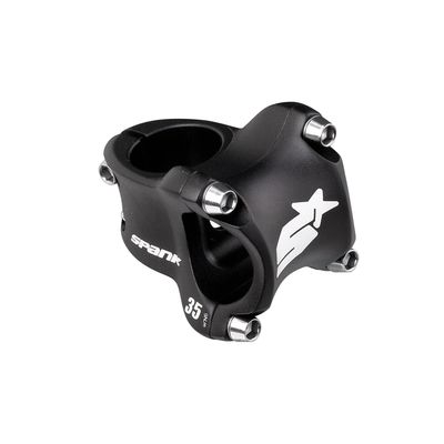 SPANK Spike Race 2 Shot-Peen Anodized MTB Bicycle Stem (Black, 35mm), Lightweight and Strong Alloy Stem for Mountain Bike, Mountain Bike Stem Short Handlebar, Stem for Most Bicycle, Cycling