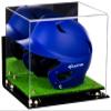 Acrylic Display Case for Baseball Batting Helmet Premium Baseball Display Case with Turf Base and Polished Edges Durable Display Cases for Collectibles .Dim: 12.25" L x 10" W x 10.5" H (A012-GR) view 1