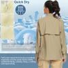 Women's UPF Long Sleeve Fishing Shirts Button Up Hiking Safari Shirts Sun Protection and Quick Dry,Khaki,S view 4