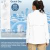 Women's Quick Dry UPF 50+ Sun Protection Long Sleeve Shirt Hiking Fishing Shirts,White,M view 3