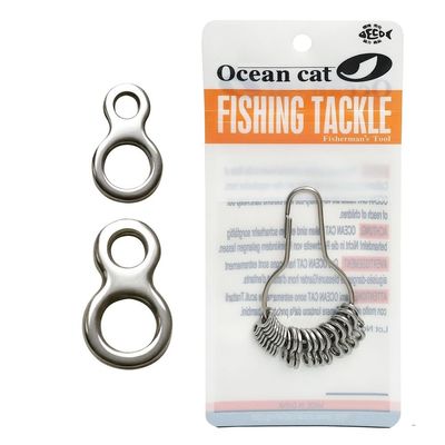 40/60/80/100 Pcs Figure 8 Rings Eight Ring Stainless Steel Fishing Split Rings Kit-Fishing Lures Hook Connector High Strength Split Loops Jump Rings (1.4 * 8.5 * 14mm, 100 pcs)